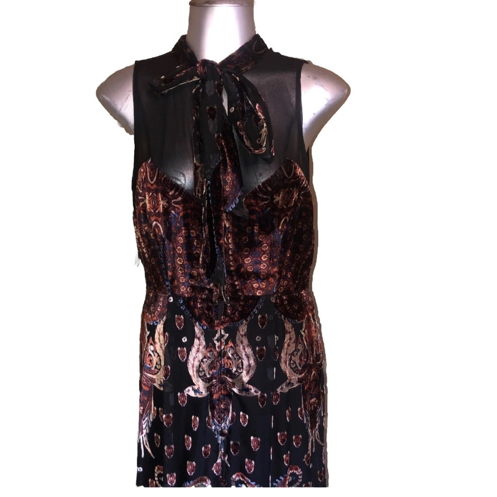 Free People Hands to Hold Velvet Paisley Maxi Dress size6 - Picture 5 of 8